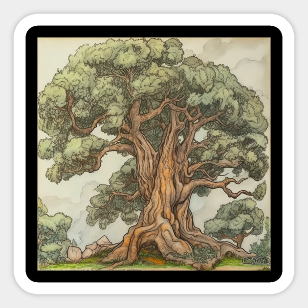 Sequoia tree Sticker by ComicsFactory